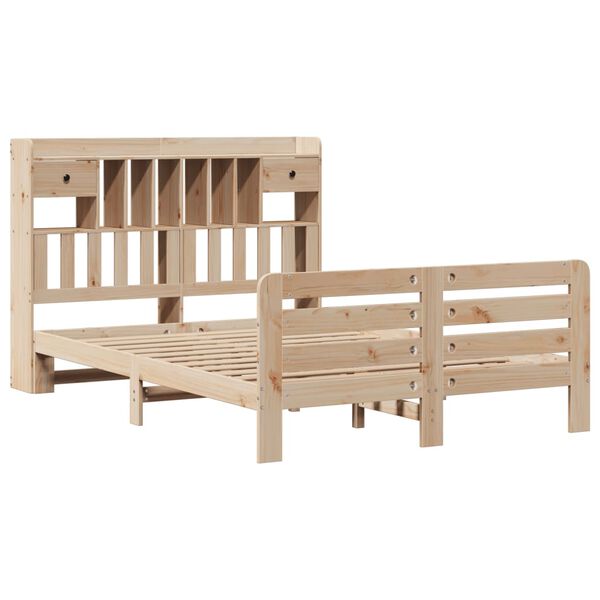 vidaXL Lit biblioth&egrave;que sans matelas 140x200 cm bois massif de pin