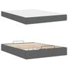 vidaXL Cadre de lit avec matelas avec matelas 2 pcs Gris Fonc&eacute; tissu