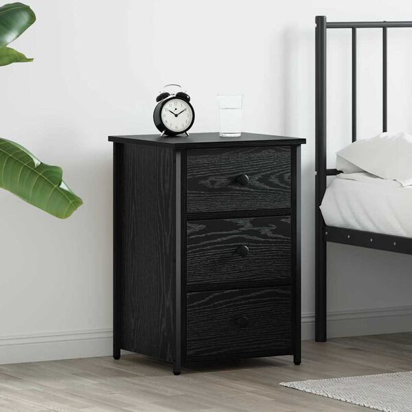 vidaXL Cabinet de chevet avec tiroir Ch&ecirc;ne noir 40 x 36 x 60 cm