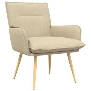 vidaXL Fauteuil Cr&egrave;me Tissu