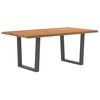 vidaXL Table à manger avec bord naturel 180x100x74cm bois massif chêne