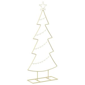 vidaXL Sapin de No&euml;l en m&eacute;tal avec support KUOPIO 125 cm Acier Dor&eacute;
