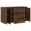 vidaXL Buffet avec 3 tiroirs chêne fumé 120x41x75 cm bois d'ingénierie