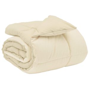 vidaXL Duvet d'hiver Matelass&eacute; Cr&egrave;me 135 x 200 cm Microfibre
