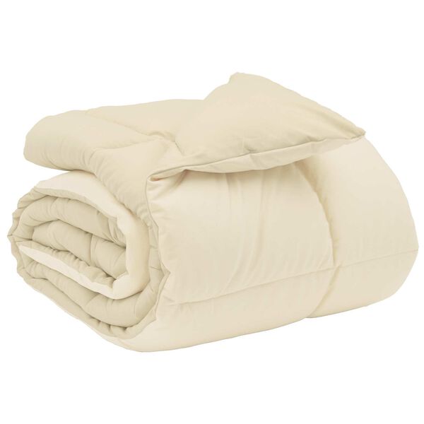 vidaXL Duvet d'hiver Matelass&eacute; Cr&egrave;me 135 x 200 cm Microfibre