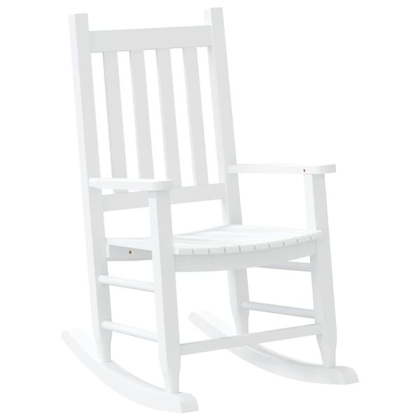 vidaXL Chaises &agrave; bascule enfants lot de 2 blanc bois peuplier massif