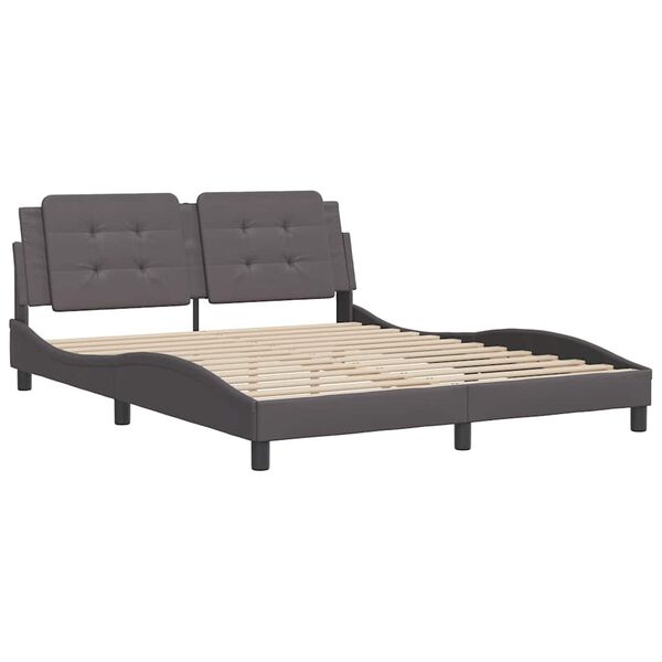 vidaXL Cadre de lit sans matelas Zadar gris 160x200 cm similicuir