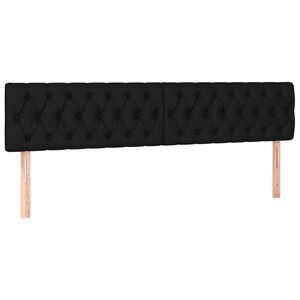 vidaXL T&ecirc;tes de lit 2 pcs Noir 90x7x78/88 cm Tissu