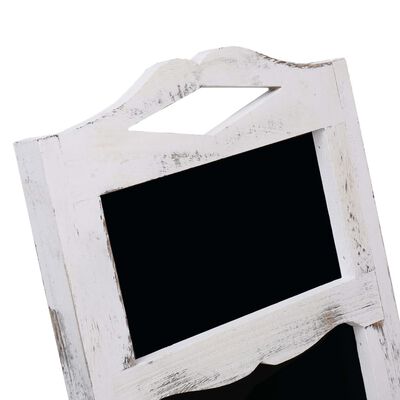 vidaXL Présentoir à tableau noir Blanc 33x39x75 cm Bois