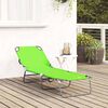 vidaXL Chaise longue pliante 1-personne Vert 56 x 189 x 87 cm tissu