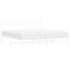 vidaXL Cadre de lit m&eacute;tal sans matelas et pied de lit blanc 183x213 cm