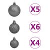 vidaXL Demi-arbre de No&euml;l artificiel pr&eacute;-&eacute;clair&eacute; et boules vert 180 cm