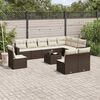 vidaXL Salon de jardin et coussins 11 pcs marron r&eacute;sine tress&eacute;e