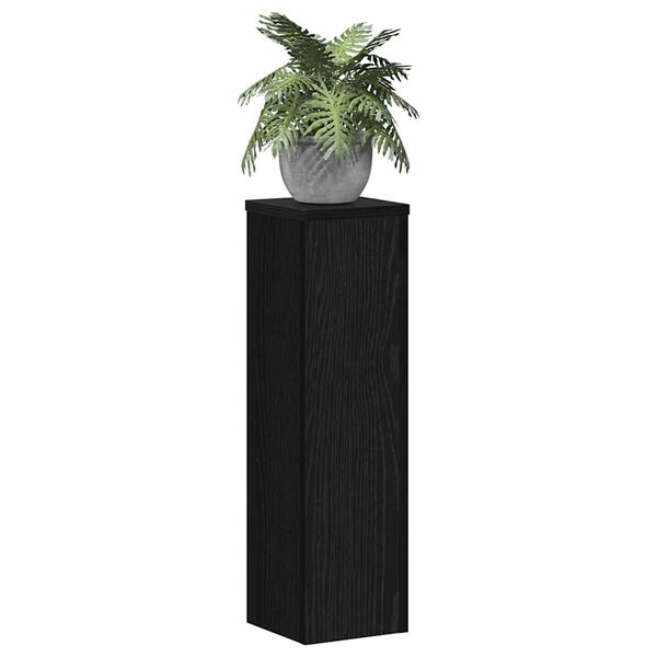 vidaXL Support de Plante 2 pcs Ch&ecirc;ne noir 17 x 17 x 60 cm