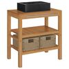 vidaXL Armoire de toilette Teck solide avec lavabo en marbre Noir