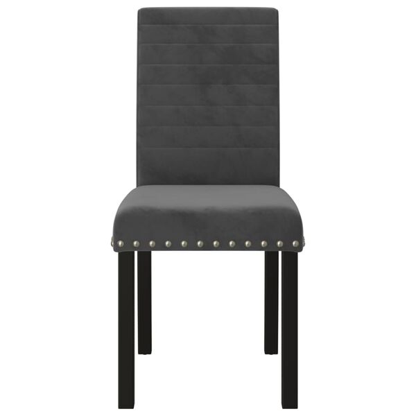 vidaXL Chaises &agrave; manger lot de 6 gris fonc&eacute; velours