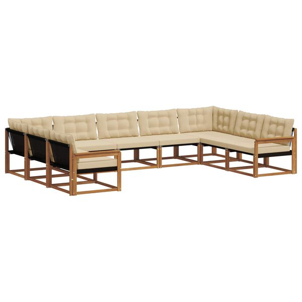 vidaXL Ensemble de canap&eacute;s d'ext&eacute;rieur 9 pcs Naturel et Beige