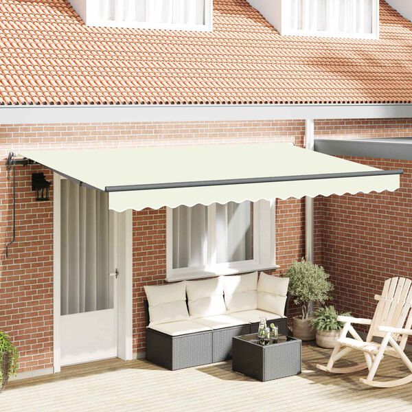 vidaXL Auvent R&eacute;tractable Cr&egrave;me 350 x 200 cm tissu