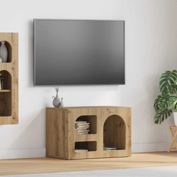 vidaXL Meuble TV Ch&ecirc;ne artisanal 60 x 35 x 40 cm Bois d'ing&eacute;nierie