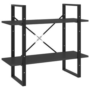 vidaXL Biblioth&egrave;que &agrave; 2 niveaux Gris 80x30x70 cm bois d'ing&eacute;nierie
