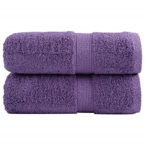 vidaXL Serviettes de toilette Premium SOLUND 2 pi&egrave;ces Violet 30 x 30 cm 600 g/m&sup2;