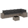 vidaXL Salon de jardin avec coussins 7 pcs gris r&eacute;sine tress&eacute;e