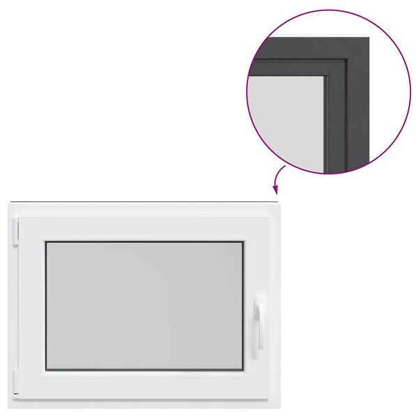 vidaXL Fen&ecirc;tre de sous-sol&laquo;&nbsp;RISOR&nbsp;&raquo; 80&nbsp;x&nbsp;70&nbsp;cm oscillo-battante DIN gauche anthracite