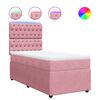 vidaXL Sommier &agrave; lattes de lit avec matelas Rose 100x200 cm Velours