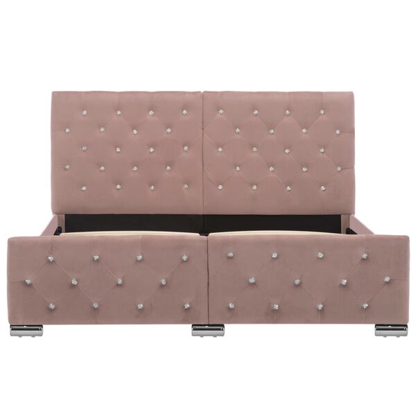 vidaXL Cadre de lit sans matelas Rose Velours 140x200 cm