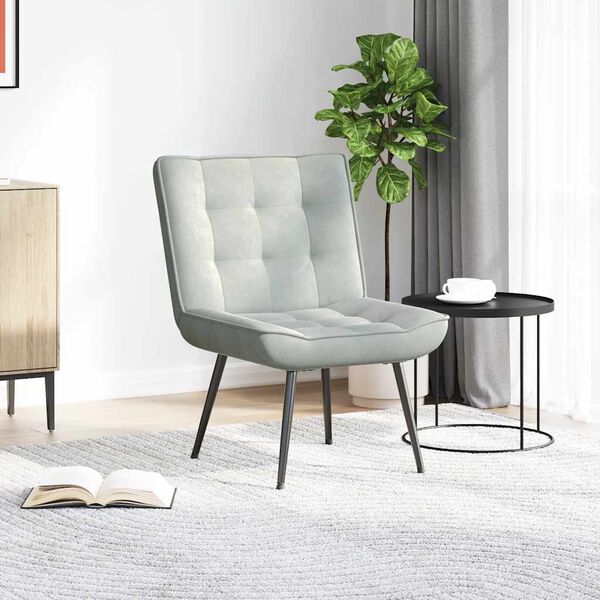 vidaXL Chaise de relaxation gris clair 64x74x84 cm velours