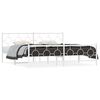 vidaXL Cadre de lit m&eacute;tal sans matelas et pied de lit blanc 200x200 cm