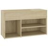 vidaXL Banc &agrave; chaussures Ch&ecirc;ne sonoma 80x30x45 cm Bois d'ing&eacute;nierie