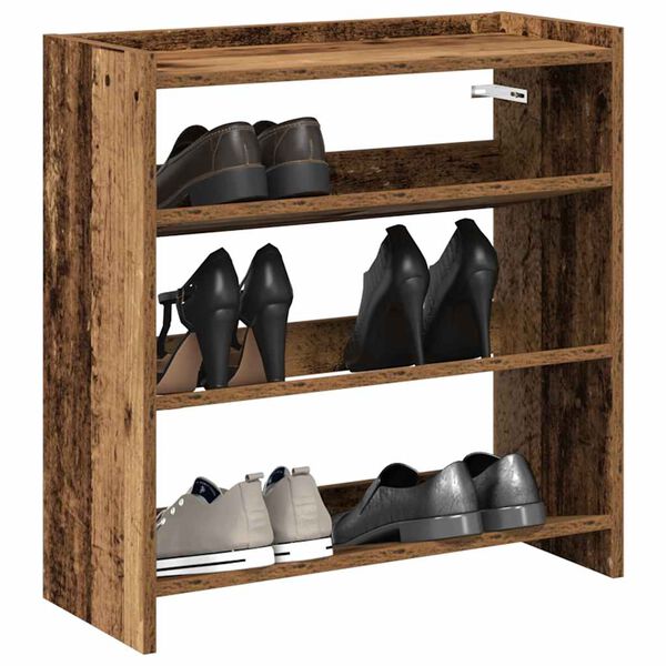 vidaXL Étagère à chaussures vieux bois 60x25x62 cm bois d'ingénierie