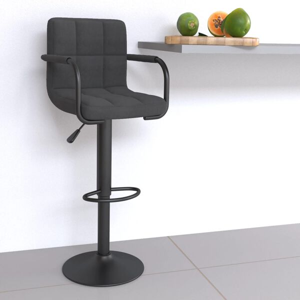 vidaXL Tabouret de bar Gris foncé Tissu