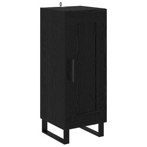 vidaXL Buffet Ch&ecirc;ne noir 34,5 x 34 x 90 cm Bois d'ing&eacute;nierie et fer