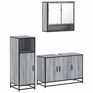 vidaXL Ensemble de meubles de salle de bain 3 pcs Sonoma gris