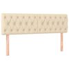 vidaXL T&ecirc;te de lit &agrave; LED Cr&egrave;me 160x7x78/88 cm Tissu