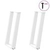 vidaXL Pieds de table console en U, 2 pi&egrave;ces, blanc, 28 x (72-73) cm, acier