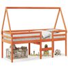 vidaXL Lit haut sans matelas cire marron 80x200 cm bois de pin massif