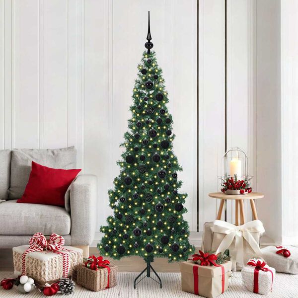 vidaXL Arbre de No&euml;l artificiel d'angle Vert 180 cm PVC et m&eacute;tal