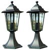 vidaXL Lampes de jardin 2 pcs Vert fonc&eacute;/Noir Aluminium