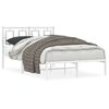 vidaXL Cadre de lit m&eacute;tal sans matelas et t&ecirc;te de lit blanc 120x190 cm