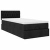 vidaXL Lit ottoman avec matelas et LED noir 80x200cm tissu