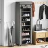 vidaXL Armoire &agrave; chaussures avec housse Gris 57x29x162 cm Tissu