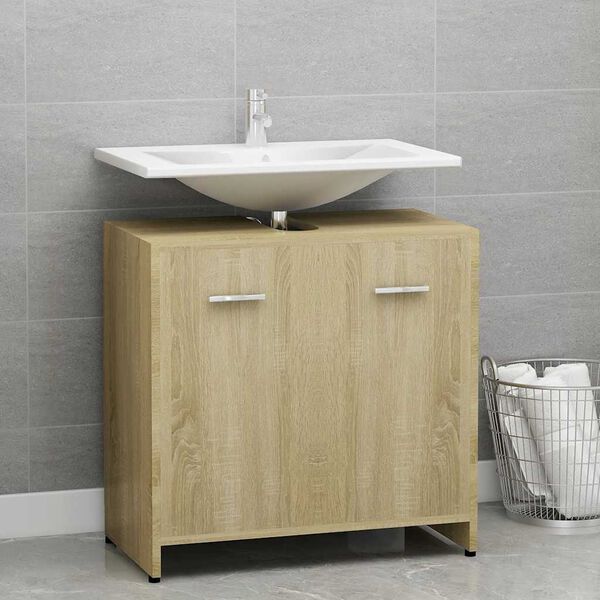 vidaXL Armoire de salle de bain Ch&ecirc;ne sonoma Bois d'ing&eacute;nierie