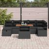 vidaXL Ensemble de canap&eacute; de jardin 8 pcs Noir polyrotin