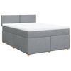 vidaXL Sommier &agrave; lattes de lit avec matelas Gris clair 140x200cm Tissu
