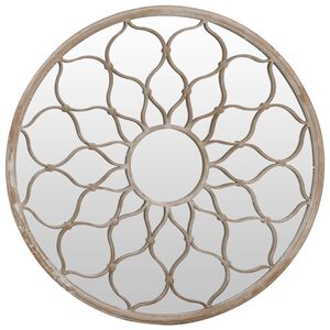 vidaXL Miroir de jardin Sable 60x3 cm Fer Rond utilisation ext&eacute;rieure