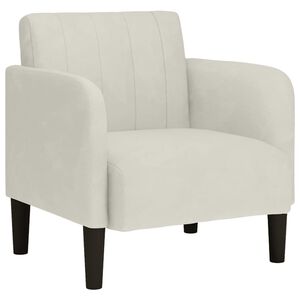 vidaXL Fauteuil avec accoudoirs cr&egrave;me 54 cm velours