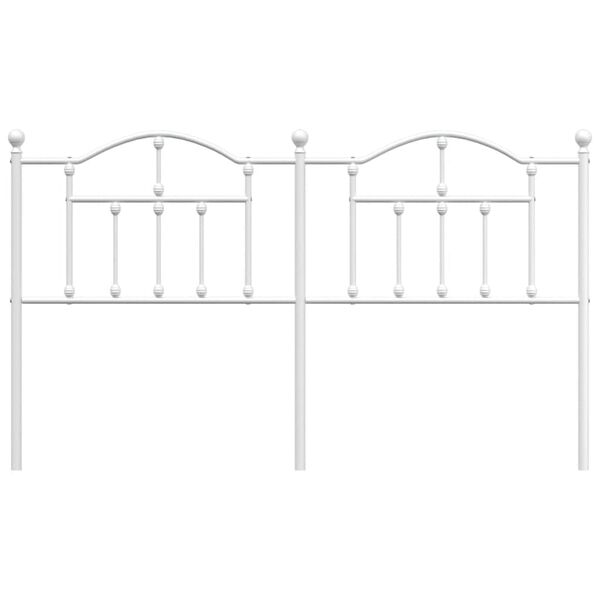 vidaXL T&ecirc;te de lit de remplacement m&eacute;tal blanc 160 cm